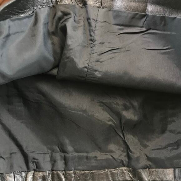 Vintage 80s Bermans Leather Skirt Womens‎ 2 Black A Line - Picture 3 of 9
